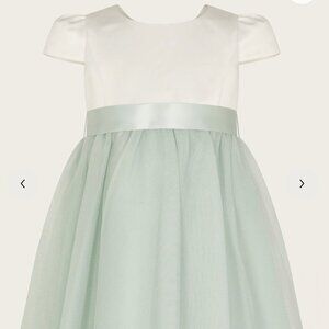 Monsoon Sage Tulle Baby Flower Girl Dress 6-12 Months